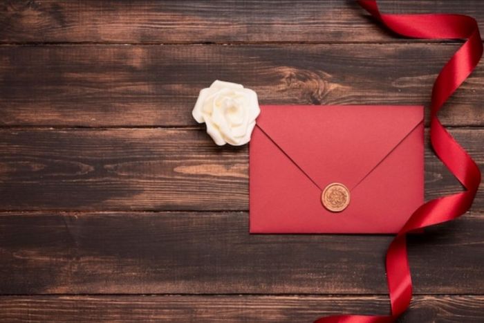 Envelope fita vermelha para simpatia de amor
